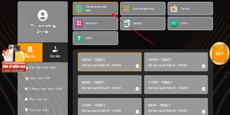 Hướng Dẫn Nạp Tiền Vào Ví 789BET Đơn Giản, Nhanh Chóng